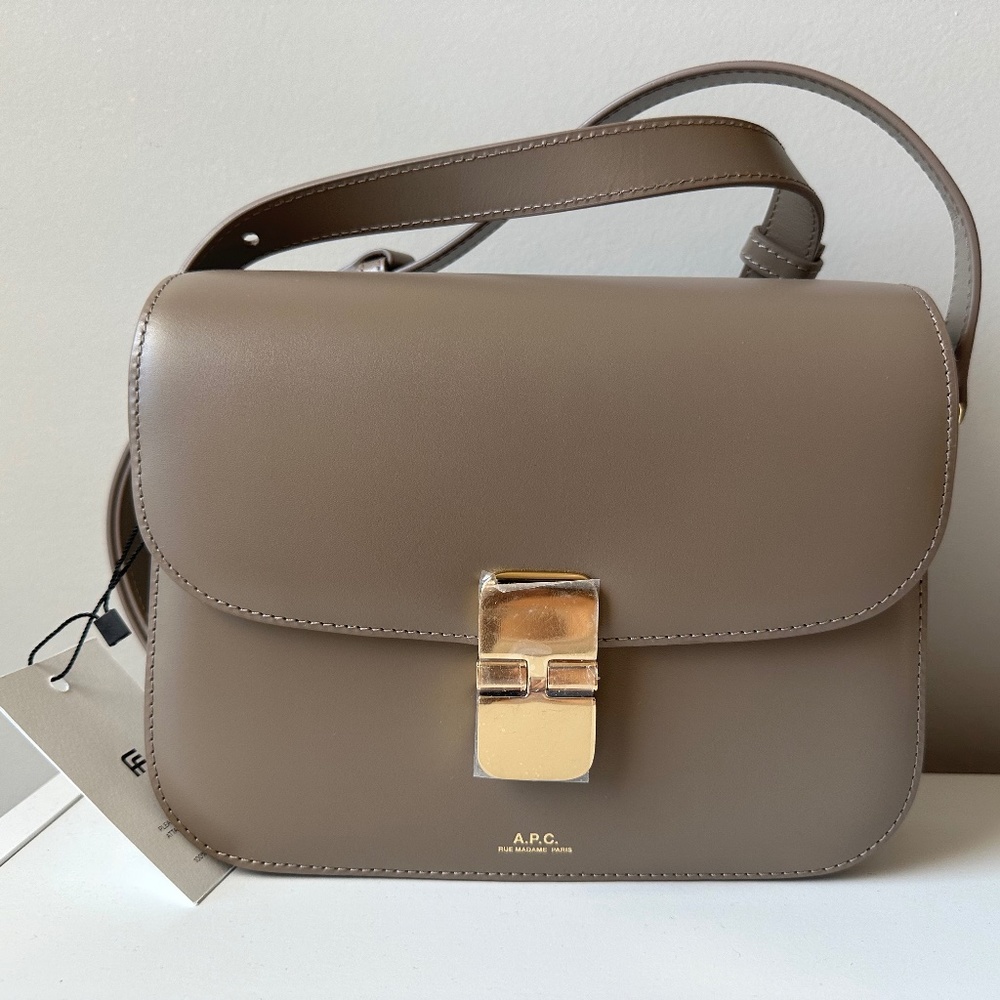 APC small grace shoulder bag in taupe NWT